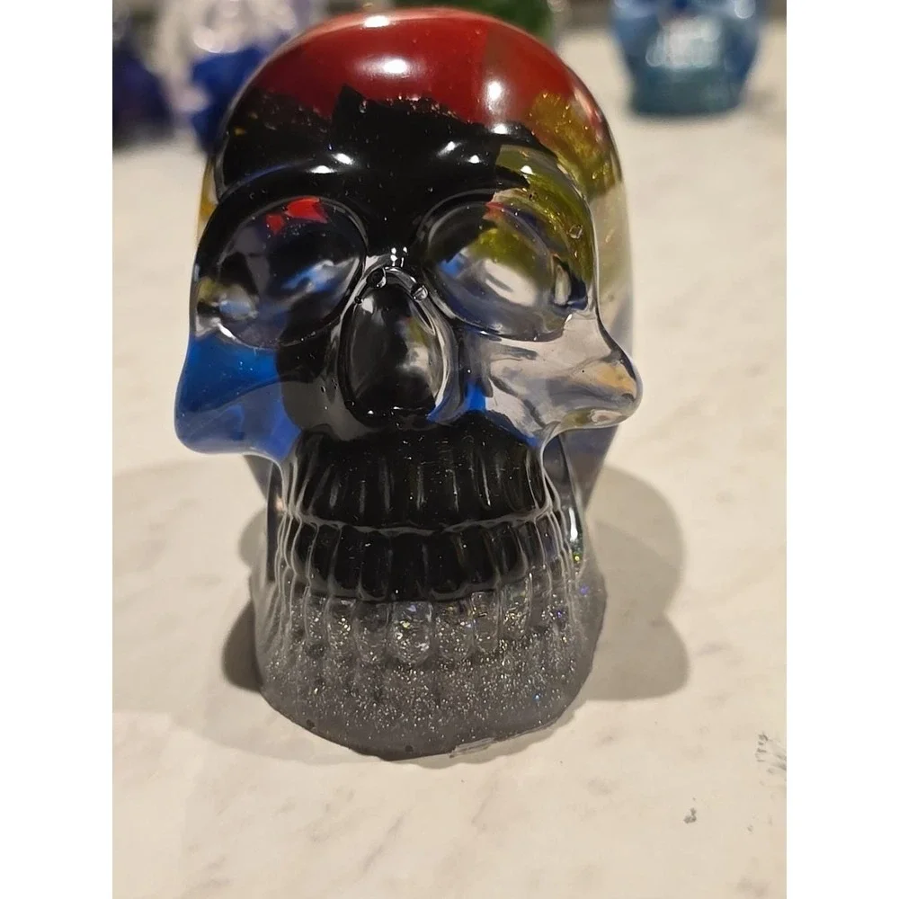 Handmade Resin Skull With Fish Inside And A‎ Duck. 746